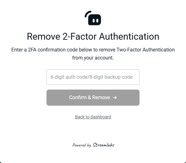 streamlabs id 2factor authentication en auth code screen